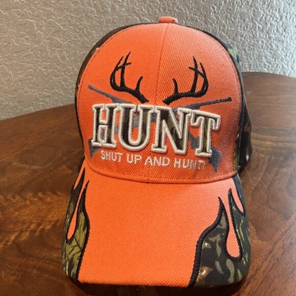 "Shut Up and Hunt" Camo &‎ Orange Cap - Picture 2 of 3